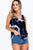 Tie-dye Knit Top Featured In A Scoop Neckline And Sleeveless