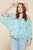 Plus Size Floral Chiffon Sheer Surplice Top