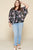 Plus Size Floral Chiffon Sheer Surplice Top