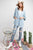 Soft And Lightweight Dolman Slvs Washed Denim Linen Look Open Cardigan