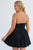 Plus Size Strapless Black Floral Lace Embroidered Flare Mini Dress