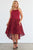 Plus Size Cabernet Square Neckline Hi-low Floral Lace Maxi Dress