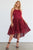 Plus Size Cabernet Square Neckline Hi-low Floral Lace Maxi Dress