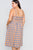 Plus Size Orange Plaid V-neck Midi Dress