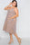 Plus Size Orange Plaid V-neck Midi Dress