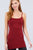 Basic Adjustable Spaghetti Strap Tunic Cami W/ Shelf Bra