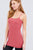 Basic Adjustable Spaghetti Strap Tunic Cami W/ Shelf Bra