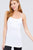 Basic Adjustable Spaghetti Strap Tunic Cami W/ Shelf Bra