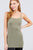Basic Adjustable Spaghetti Strap Tunic Cami W/ Shelf Bra