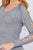 Long Sleeve W/strappy Detail Round Neck Rib Sweater Top