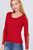 Long Sleeve W/strappy Detail Round Neck Rib Sweater Top