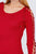 Long Sleeve W/strappy Detail Round Neck Rib Sweater Top