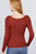 Long Sleeve W/strappy Detail Round Neck Rib Sweater Top