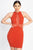Rhinestone Trim Halter Dress