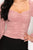 Ruched Sweetheart Neck Long Sleeve Top