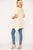 Star Textured Knit Mixed Tunic Top With Shark Bite Hem