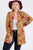 Plus Size Flower Print Pocket Flower Print Hacci Cardigan