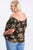 Camo Print Cool Off Shoulder Top
