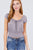 Short Puff Sleeve Front Tie Detail Smocked Waist Knit Gauze Top