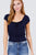 Short Puff Sleeve Front Tie Detail Smocked Waist Knit Gauze Top