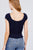 Short Puff Sleeve Front Tie Detail Smocked Waist Knit Gauze Top