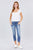 Short Puff Sleeve Front Tie Detail Smocked Waist Knit Gauze Top