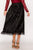 Lace Trim Accordion Pleated Midi Skirt