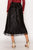Lace Trim Accordion Pleated Midi Skirt