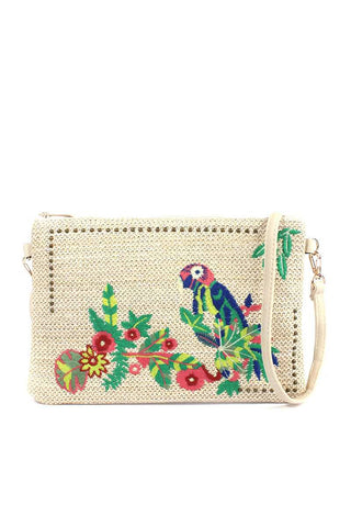 Macaw Embroidered Pouch