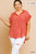 Washed Button Up Short Sleeve Top With Frayed Hemline