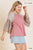Sheer Mixed Floral Print Bell Sleeve Round Neck Top