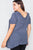 Plus Size Indigo High-low Relaxed Fit Raw Hem Top