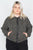 Plus Size Heather Charcoal Athletic Full Zip Hoodie Sweater