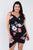 Plus Size Floral Print V-neck Cinched Size Chic Mini Dress