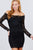 Long Sleeve Scallop Off Shoulder Lace Mini Dress