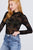 Long Sleeve Scallop Mock Neck Lace Bodysuit