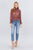 Long Ruffled Raglan Sleeve Mock Neck Smocked Detail Print Woven Top