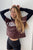 Burgundy And Black "jadore" Silver Graphic Hoodie Top