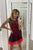 Black Red Lace Contrast Tulle Hem Mini Dress