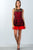 Black Red Lace Contrast Tulle Hem Mini Dress