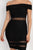 Off Shoulder Shadow Stripe Mini Dress