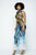 Mock Neck Back Open Body Con Maxi Dress With Mask
