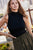 Mock Neck Sleeveless Rib Solid Knit Top