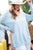 V Neck 3/4 Sleeve Side Slit Hi-lo Sweater