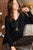 V Neck 3/4 Sleeve Side Slit Hi-lo Sweater