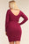 Plus Size V-neck Long Sleeve Ribbed Sweater Bodycon Mini Dress