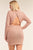 Plus Size Long Sleeve Ribbed Knit Sexy Cut Out Back Mini Dress