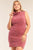 Plus Size Sleeveless Ribbed Knit Semi-turtleneck Mini Dress
