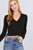 Long Sleeve V-neck W/button Down Crop Cardigan