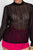 Ruffle Mock Neck Lace Top